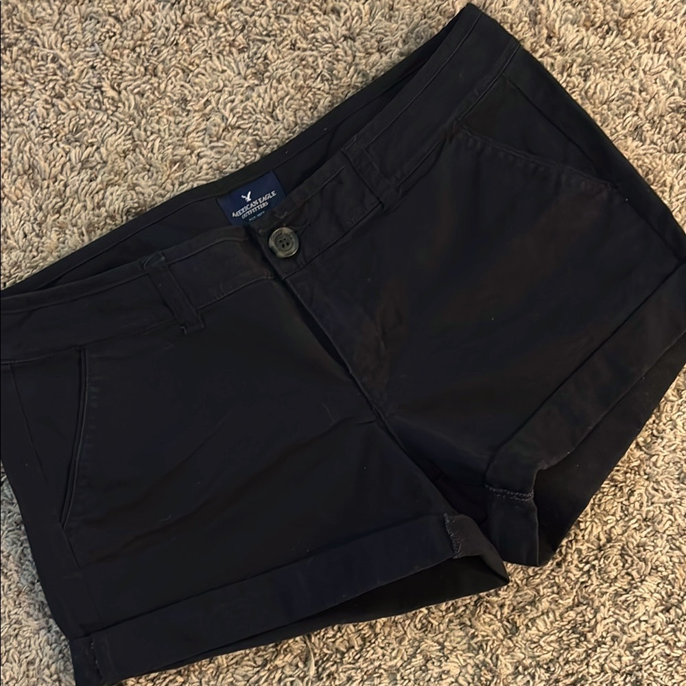 American Eagle Black Khaki Shorts